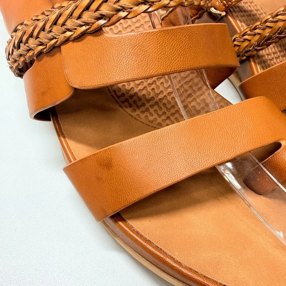 Baretraps Dallon Sandals Womens 8.5 Brown Wedge Slide Strappy Braided Posture - Picture 3 of 7